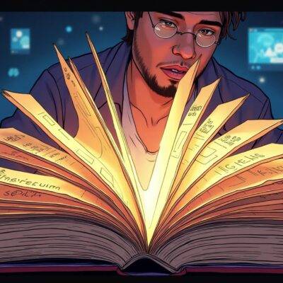 An illustration of an open book with multiple pages, each representing different blockchains and cryptocurrencies (Ethereum, Solana etc.), slowly unfolding as a person reaches out from behind it; in the background, social media icons are visible on screens showing various blockchain transactions happening seamlessly across platforms. The overall atmosphere is one of excitement and discovery. A subtle gradient effect suggests movement and dynamism. In the foreground, OKX Wallet's logo subtly integrated into the design without drawing attention away from the unfolding scene.